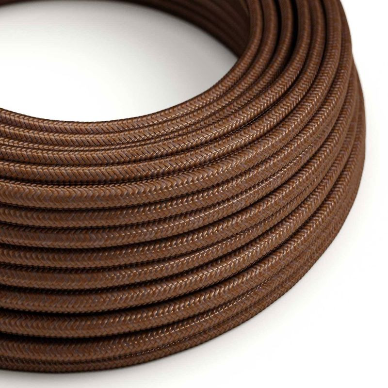 Brown Rusty RM36 polyester braided three-conductor cable 3x0.75 Creative-Cables