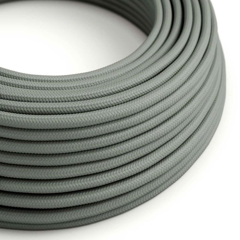 Grey Glossy Smoky Grey RM03 polyester braided cable 2x0.75 Creative-Cables