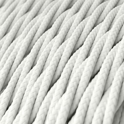 Twisted Optical White TM01 polyester braided cable 2x0.75 Creative-Cables