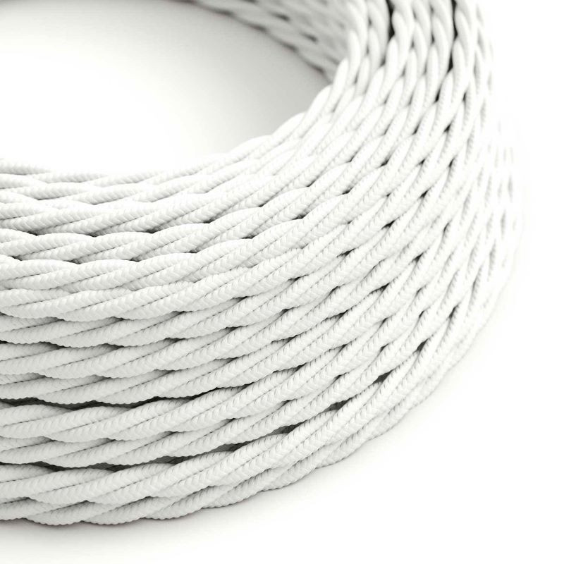 Twisted Optical White TM01 polyester braided cable 2x0.75 Creative-Cables