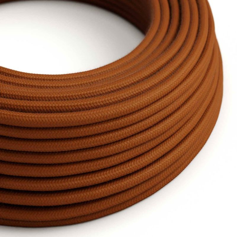 Brown Cinnamon RC23 cotton braided two-wire cable 2x0.75 Creative-Cables