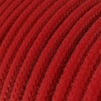 Czerwony kabel Fire Red RC35 w oplocie bawełnianym dwużyłowy 2x0.75 Creative-Cables