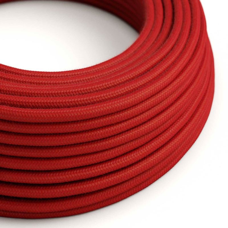 Czerwony kabel Fire Red RC35 w oplocie bawełnianym dwużyłowy 2 × 0,75 mm² Creative-Cables