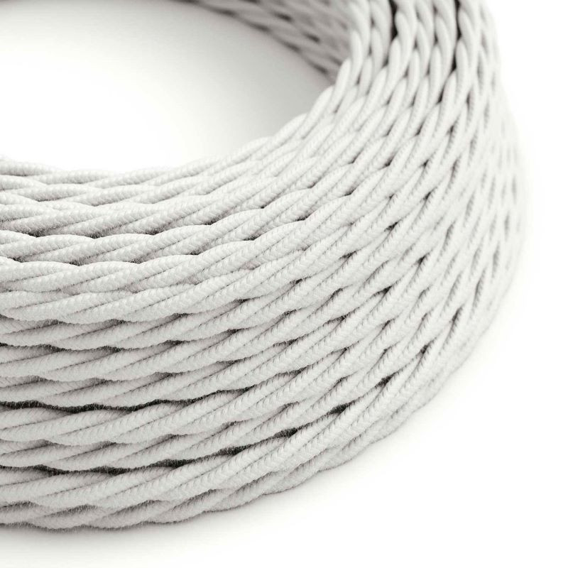 Creative-Cables TC01 White Twisted Two-Core Cotton-Braided Cable 2 × 0.75 mm²