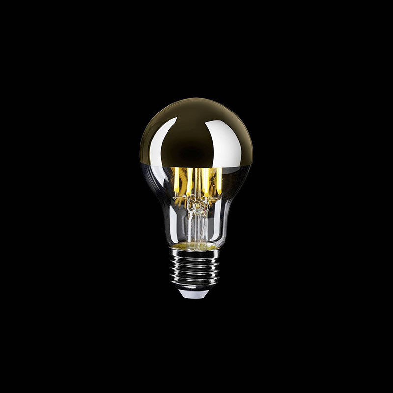 Transparent A-Line LED bulb with gold coating A60 E27 7W 2700K 650lm dimmable Bebulbs