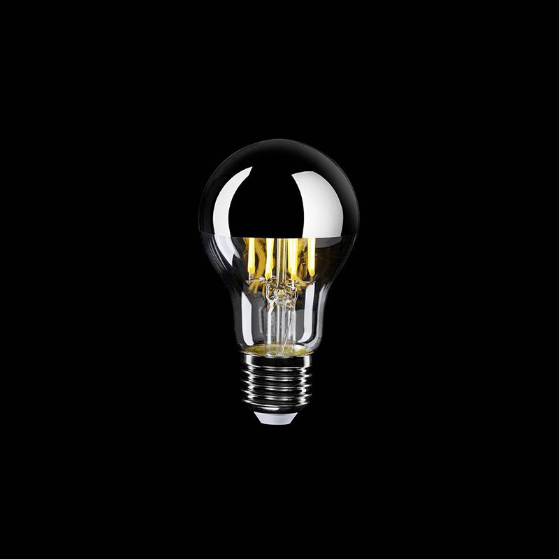 Transparent A-Line LED bulb with silver coating A60 E27 7W 2700K 650lm dimmable Bebulbs