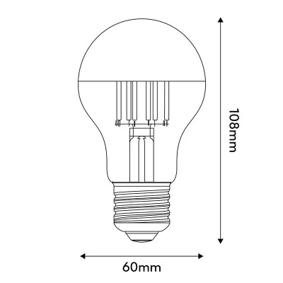 Przezroczysta żarówka LED A-Line z miedzianą powłoką A60 E27 7W 2700K 650lm ściemnialna Bebulbs