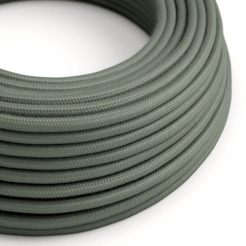 Szary kabel Sage Green RC63 w oplocie bawełnianym dwużyłowy 2 × 0,75 mm² Creative-Cables