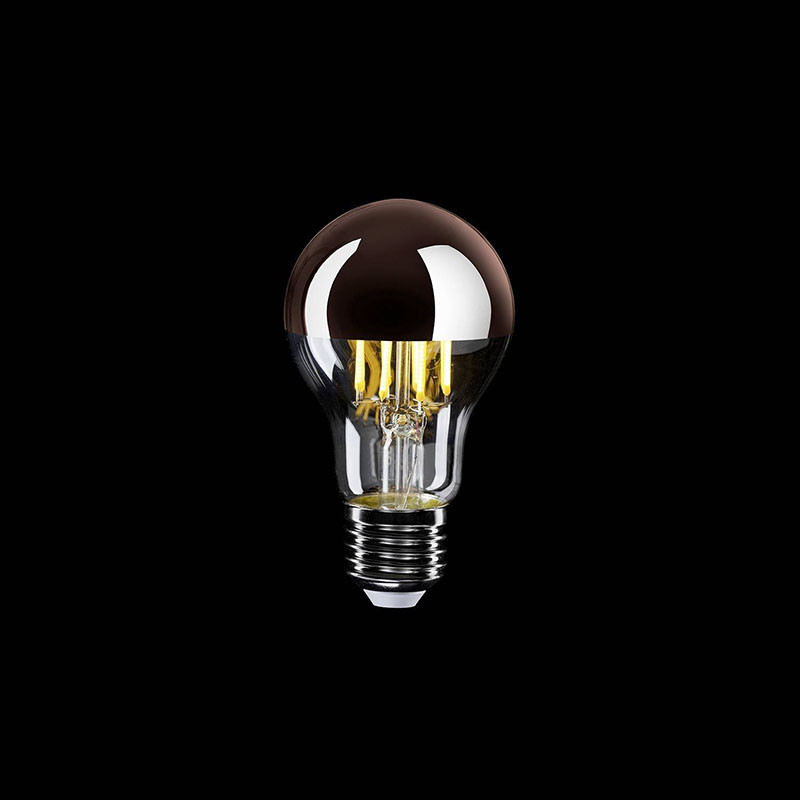 Transparent A-Line LED bulb with copper coating A60 E27 7W 2700K 650lm dimmable Bebulbs