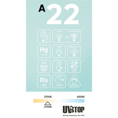 Przezroczysta żarówka LED A-Line z miedzianą powłoką A60 E27 7W 2700K 650lm ściemnialna Bebulbs