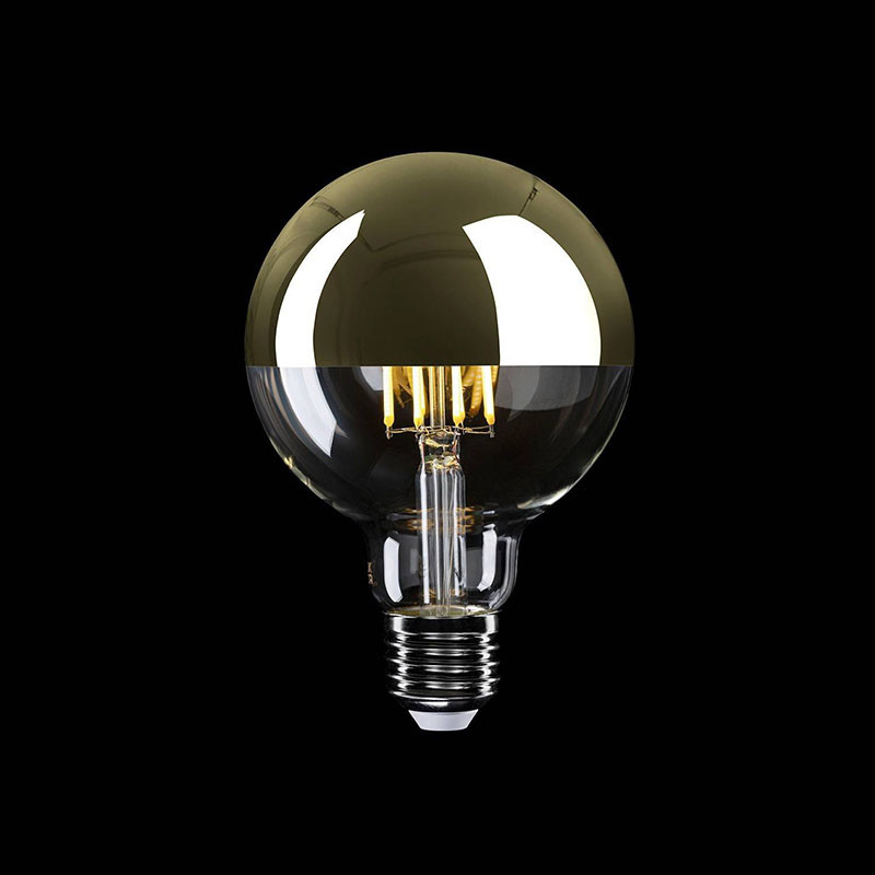 Przezroczysta żarówka LED A-Line ze złotą powłoką G95 E27 7W 2700K 650lm ściemnialna Bebulbs