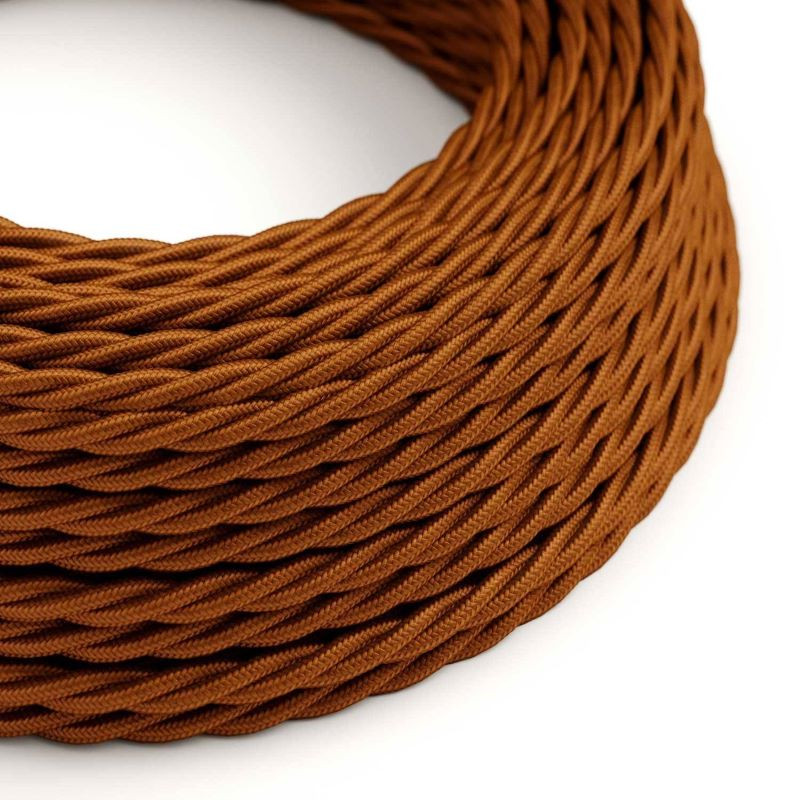 Skręcany kabel Bursztynowy TM22  w oplocie poliestrowy dwużyłowy 2 × 0,75 mm² Creative-Cables