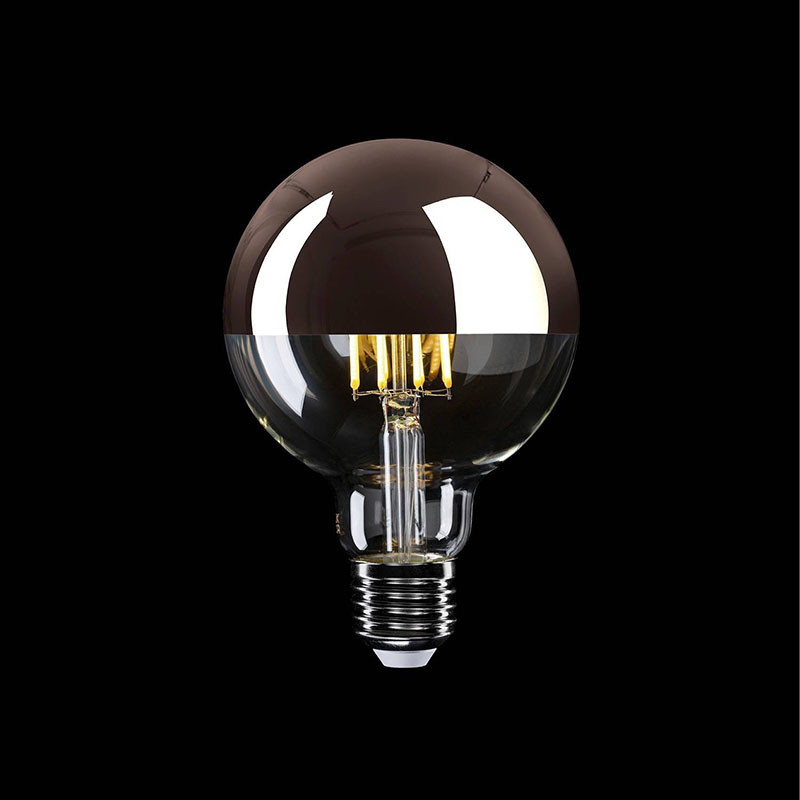 Transparent A-Line LED bulb with copper coating G95 E27 7W 2700K 650lm dimmable Bebulbs