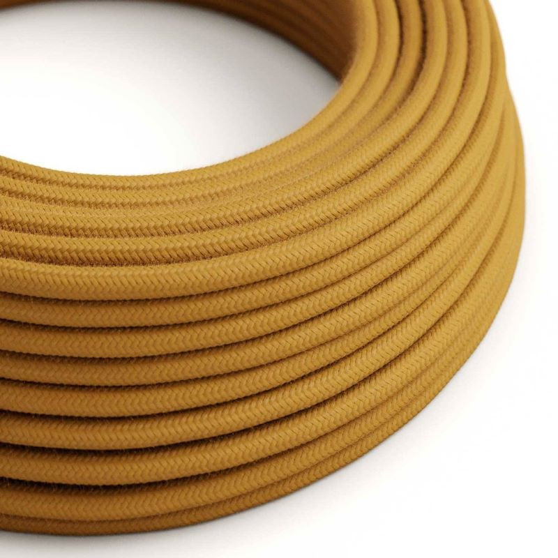 Beige Gold Honey RC31 cotton braided two-wire cable 2x0.75 Creative-Cables