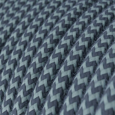 Szaro niebieski kabel ZigZag RZ25  w oplocie bawełnianym dwużyłowy 2x0.75 Creative-Cables