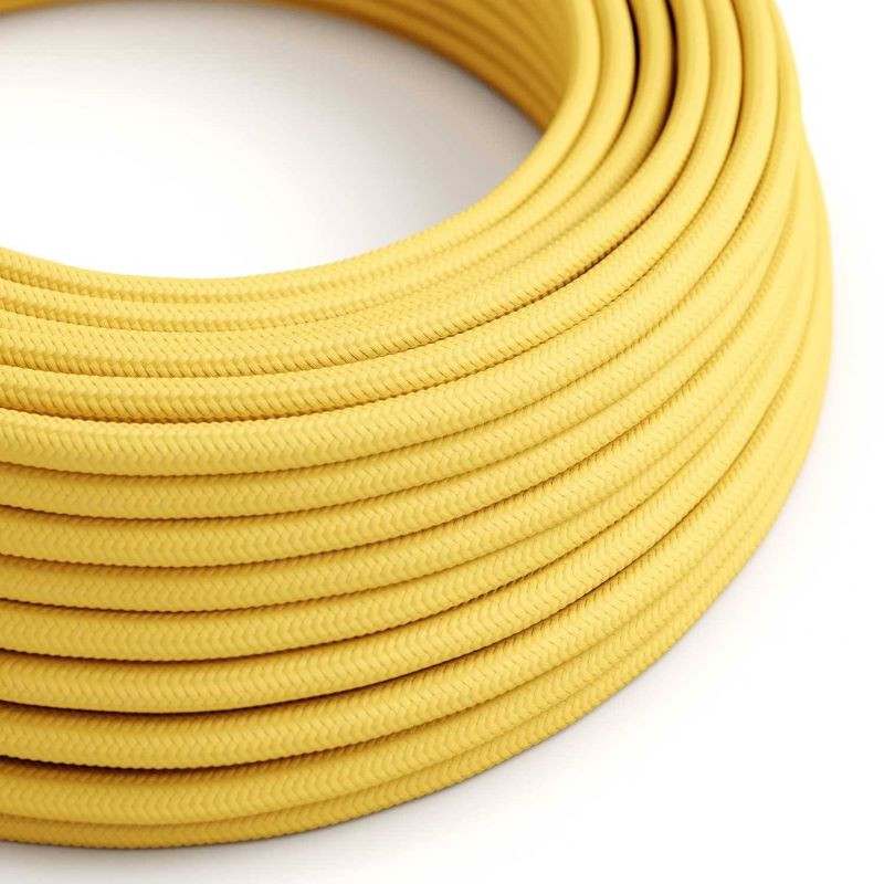 Żółty kabel Kukurydza RM10 w oplocie poliestrowym dwużyłowy 2 × 0,75 mm² Creative-Cables