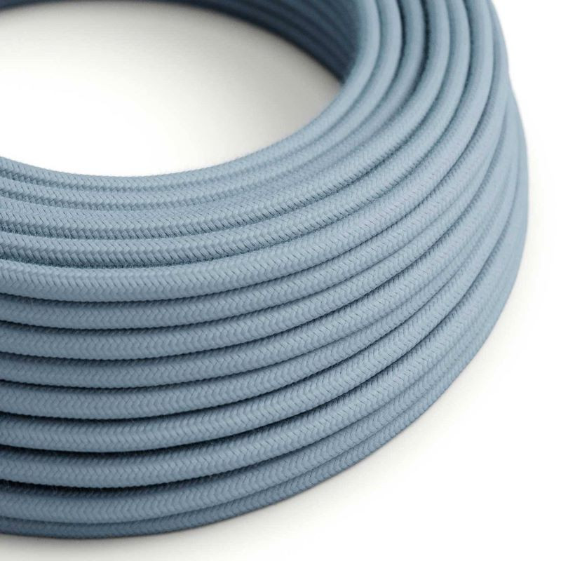 Niebieski kabel Błękit Oceanu RC53 w oplocie bawełnianym dwużyłowy 2 × 0,75 mm² Creative-Cables