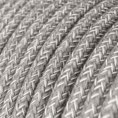 Kabel Szary Melanż RN02 w oplocie lnianym dwużyłowy 2x0.75 Creative-Cables