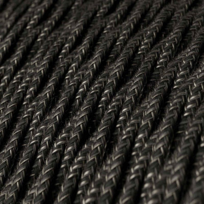 Skręcany kabel Antracyt Melanż TN03 w oplocie lnianym dwużyłowy 2x0.75 Creative-Cables