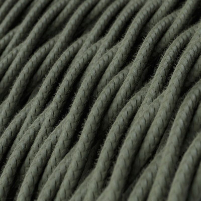 Skręcany zielony kabel khaki TC63 w oplocie bawełnianym dwużyłowy 2x0.75 Creative-Cables