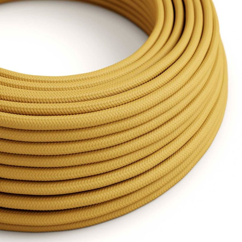 Żółty kabel Musztardowy  RM25 w oplocie poliestrowym dwużyłowy 2 × 0,75 mm² Creative-Cables