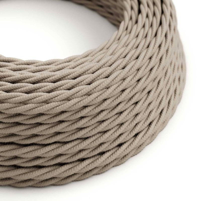 Skręcany kabel Szary Gołębi TC43 w oplocie bawełnianym dwużyłowy 2 × 0,75 mm² Creative-Cables