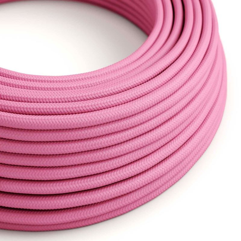 Różowy kabel Fuksja RM08 w oplocie poliestrowym dwużyłowy 2 × 0,75 mm² Creative-Cables