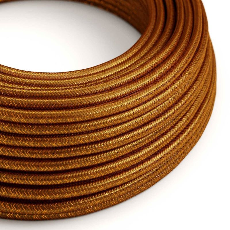 Brown Amber RL22 polyester braided cable 2x0.75 Creative-Cables two-core cable