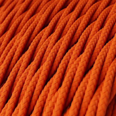 Pomarańczowy skręcany kabel L'Originale TM15 w oplocie poliestrowym dwużyłowy 2x0.75 Creative-Cables