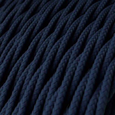 Skręcany granatowy kabel Deep Blue TM20 w oplocie poliestrowym dwużyłowy 2x0.75 Creative-Cables