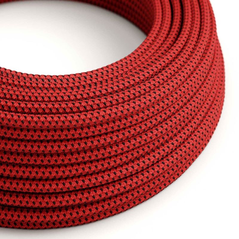Czarno czerwony kabel Red Devil RT94 w oplocie poliestrowym dwużyłowy 2 × 0,75 mm² Creative-Cables