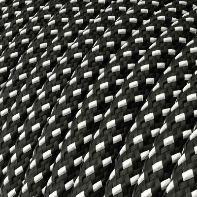 Biało czarny kabel Stelle RT41 3D w oplocie poliestrowym dwużyłowy 2x0.75 Creative-Cables