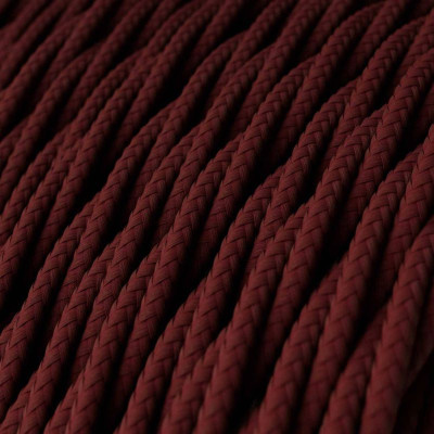 Bordowy skręcany kabel Bordeaux TM19 w oplocie poliestrowym dwużyłowy 2x0.75 Creative-Cables