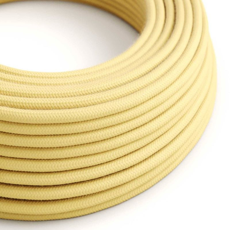 Kabel Żółty Pastelowy RC10 w oplocie bawełnianym dwużyłowy 2 × 0,75 mm² Creative-Cables