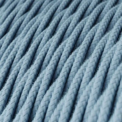 Skręcany kabel Błękit Oceanu TC53 w oplocie bawełnianym dwużyłowy 2x0.75 Creative-Cables