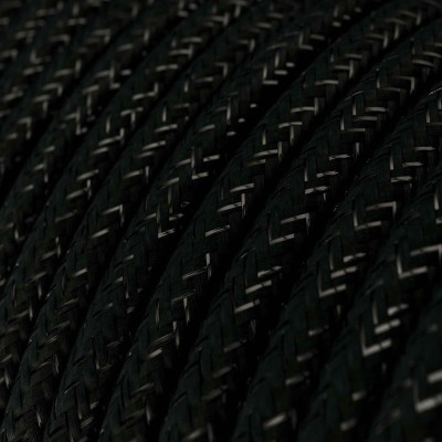 Czarny kabel Carbon z efektem brokatu w oplocie poliestrowym dwużyłowy 2x0.75 Creative-Cables