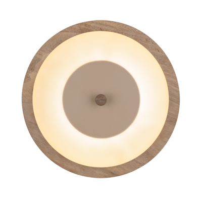 Sconce Bugie 23 cm with wooden and glass lampshade american walnut LOFTLIGHT