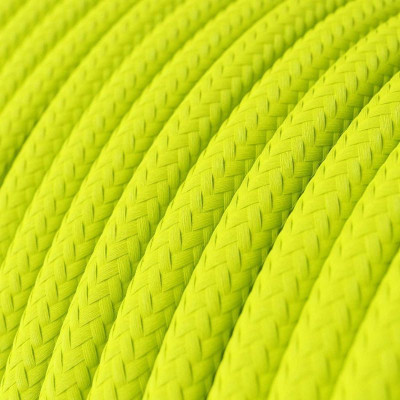 Żółty kabel Fluo RF10 w oplocie poliestrowym dwużyłowy 2x0.75 Creative-Cables