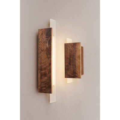 Sconce LED Blaze 20 cm wooden american walnut LOFTLIGHT