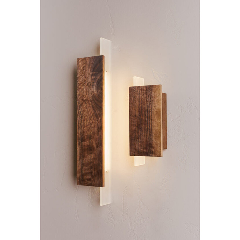Sconce LED Blaze 20 cm wooden american walnut LOFTLIGHT