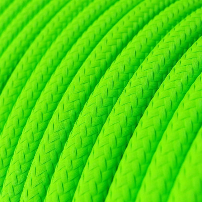 Zielony kabel Fluo RF06 w oplocie poliestrowym dwużyłowy 2x0.75 Creative-Cables