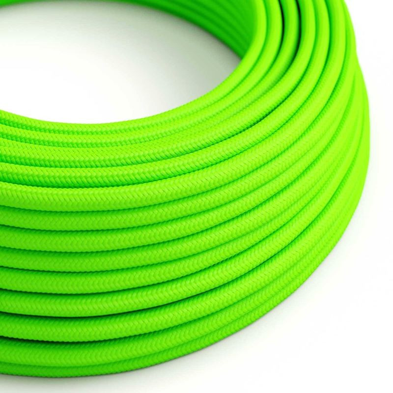 Zielony kabel Fluo RF06 w oplocie poliestrowym dwużyłowy 2 × 0,75 mm² Creative-Cables