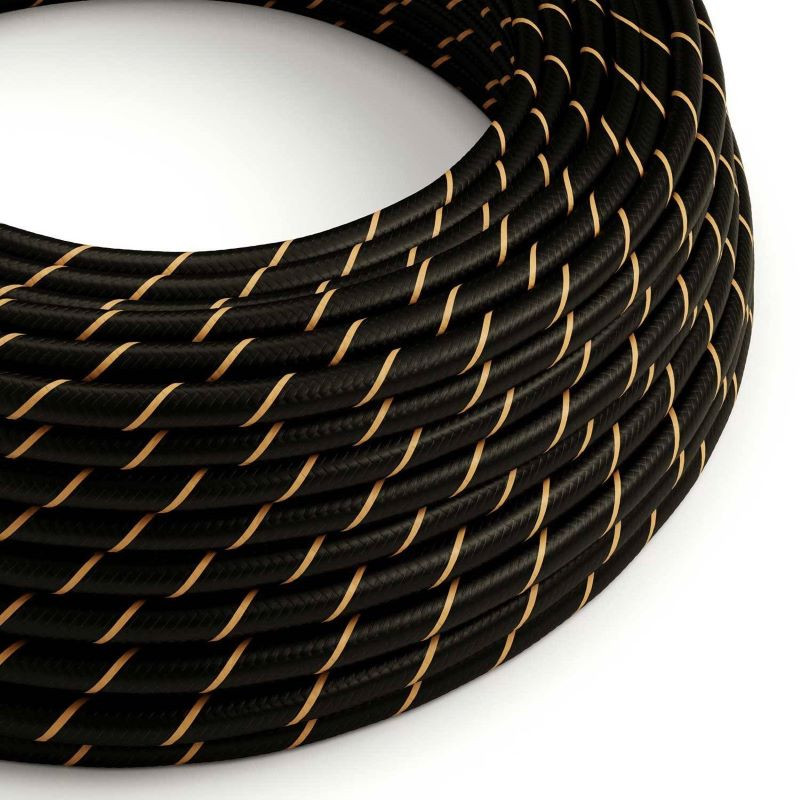 Złoto czarny kabel serpentyna Vertigo HD ERM42 w oplocie poliestrowym dwużyłowy 2x0.75 Creative-Cables