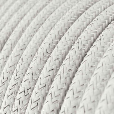 White glitter effect cable RL01 in polyester braid 2-core 2x0.75 Creative-Cables