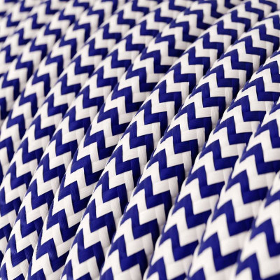 Niebiesko biały kabel ZigZag RZ12 w oplocie poliestrowym dwużyłowy 2x0.75 Creative-Cables