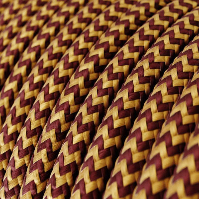 Złoto bordowy kabel ZigZag RZ23 w oplocie poliestrowym dwużyłowy 2x0.75 Creative-Cables