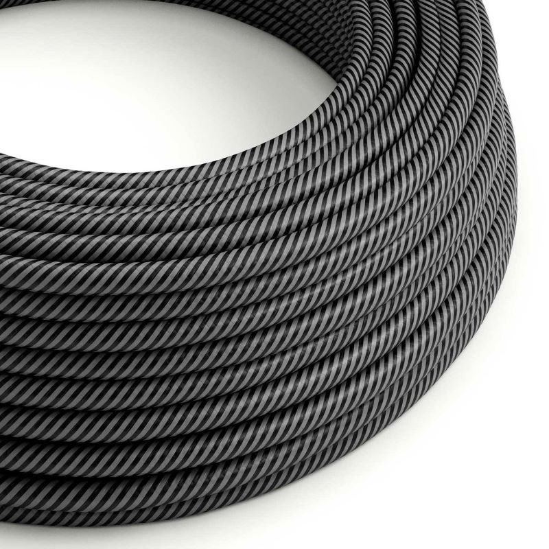 Grafitowo czarny kabel serpentyna Vertigo HD ERM38 w oplocie poliestrowym dwużyłowy 2x0.75 Creative-Cables