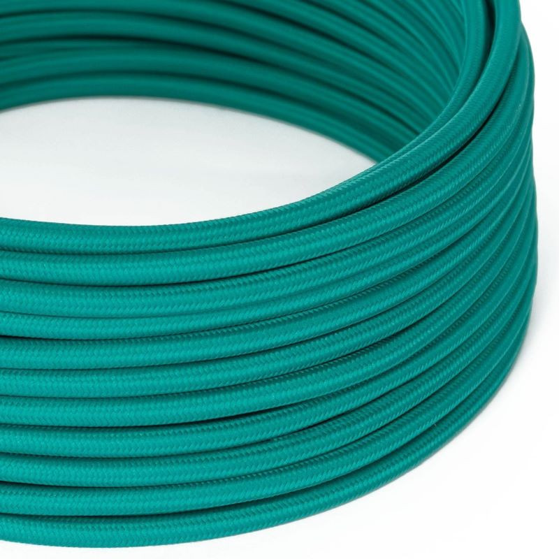 Turkusowy kabel  Lazurowe Wybrzeże RM71 w oplocie poliestrowym dwużyłowy 2 × 0,75 mm² Creative-Cables