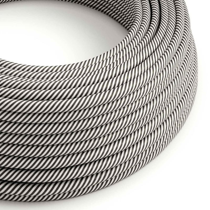 Graphite white serpentine cable Vertigo HD ERM37 polyester braided two-core 2x0.75 Creative-Cables