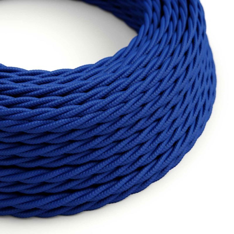 Classic Blue TM12 polyester braided twisted cable 2x0.75 Creative-Cables